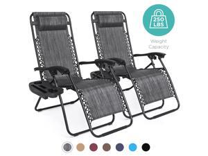 Best Choice Products Set of 2 Adjustable Zero Gravity Lounge Chair Recliners for Patio, Pool w/ Cup Holders - Gray Best Choice Products Set of 2 Adjustable Zero Gravity Lounge Chair Recliners for Patio, Pool w/ Cup Holders - Gray