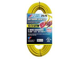 US Wire 74025 12/3 25-Foot SJTW Yellow Heavy Duty Lighted Plug Extension Cord US Wire 74025 12/3 25-Foot SJTW Yellow Heavy Duty Lighted Plug Extension Cord