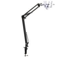 Knox Microphone Suspension Boom Scissor Arm w/ Knox Yeti Mic Shock Mount -Silver Knox Microphone Suspension Boom Scissor Arm w/ Knox Yeti Mic Shock Mount -Silver