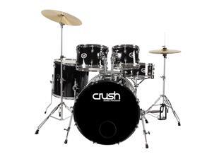 Crush Drums AL528-900 Alpha Complete 5pc Drumset Package w/Cymbals - Black Crush Drums AL528-900 Alpha Complete 5pc Drumset Package w/Cymbals - Black