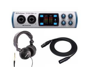 PreSonus Studio 26 USB 2x4 MIDI Interface with Studio Headphones & XLR Cable PreSonus Studio 26 USB 2x4 MIDI Interface with Studio Headphones & XLR Cable