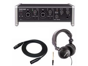 Tascam US-2x2 USB Audio Interface with Full Size Heaphones and XLR Cable Tascam US-2x2 USB Audio Interface with Full Size Heaphones and XLR Cable