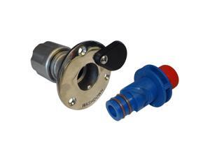 Jabsco 31911-0000 Marine Flush Mount Stainless Steel Water Hose Deck Fitting with Hose Connector (1/2" NPT Female Inlet) Jabsco 31911-0000 Marine Flush Mount Stainless Steel Water Hose Deck Fitting with Hose Connector (1/2" NPT Female Inlet)