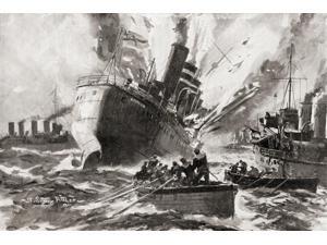 The blowing up of HMS Amphion by a German mine during World War One From The History of the Great War published c 1919 Poster Print by Hilary Jane Morgan Design Pics (17 x 11) The blowing up of HMS Amphion by a German mine during World War One From The History of the Great War published c 1919 Poster Print by Hilary Jane Morgan Design Pics (17 x 11)