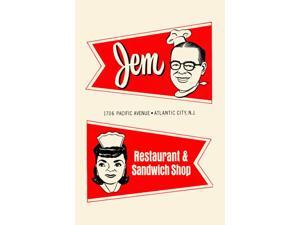 Cover art to the menu for the restaurant Jem in Atlantic City New Jersey Poster Print by unknown (18 x 24) Cover art to the menu for the restaurant Jem in Atlantic City New Jersey Poster Print by unknown (18 x 24)