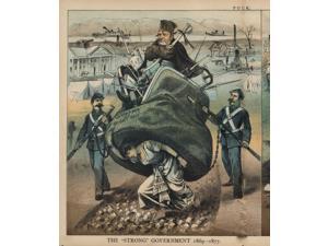 Two part cartoon showing woman the Solid South carrying Ulysses S Grant in a carpet bag marked carpet bag and bayonet rule Rutherford B Hayes plowing under the carpet bag & bayonets with a plow marked Two part cartoon showing woman the Solid South carrying Ulysses S Grant in a carpet bag marked carpet bag and bayonet rule Rutherford B Hayes plowing under the carpet bag & bayonets with a plow marked
