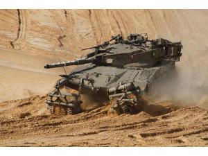 An Israel Defense Force Merkava Mark II battle tank with mine clearing device Poster Print by Ofer ZidonStocktrek Images (17 x 11) An Israel Defense Force Merkava Mark II battle tank with mine clearing device Poster Print by Ofer ZidonStocktrek Images (17 x 11)