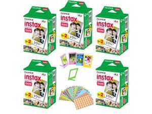 Fujifilm Instax Mini Instant Film, 5 Twin Packs (100 Sheets)+ Frames & Stickers Fujifilm Instax Mini Instant Film, 5 Twin Packs (100 Sheets)+ Frames & Stickers