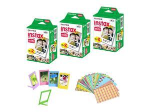 Fujifilm Instax Mini Instant Film, 3 Twin Packs (60 Sheets)+ Frames & Stickers Fujifilm Instax Mini Instant Film, 3 Twin Packs (60 Sheets)+ Frames & Stickers