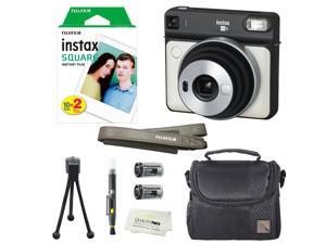 Fujifilm Instax SQUARE SQ6 Instant Film Camera (Pearl White) + instax Wide Instant Film, 20 Square Sheets + Extra Accessories Fujifilm Instax SQUARE SQ6 Instant Film Camera (Pearl White) + instax Wide Instant Film, 20 Square Sheets + Extra Accessories