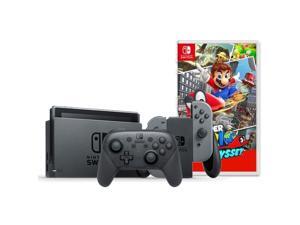 Nintendo Switch Console with Gray Joy-Con + Nintendo Switch Pro Controller + Super Mario Odyssey Nintendo Switch Console with Gray Joy-Con + Nintendo Switch Pro Controller + Super Mario Odyssey