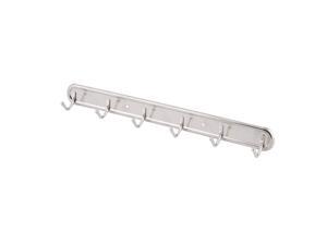 Home Wall Stainless Steel Mounted 6 Hooks Towel Belts Rack Hanger Silver Tone Home Wall Stainless Steel Mounted 6 Hooks Towel Belts Rack Hanger Silver Tone