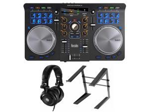 Hercules Universal DJ Controller with Hercules DJ Headphones and Laptop Stand Hercules Universal DJ Controller with Hercules DJ Headphones and Laptop Stand