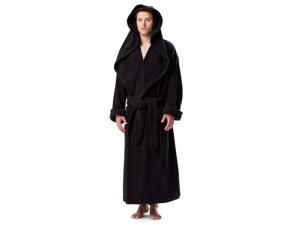 Men's Luxury Medieval Monk Robe Style Full Length Hooded Turkish Terry Cloth Bathrobe, Black, Small Men's Luxury Medieval Monk Robe Style Full Length Hooded Turkish Terry Cloth Bathrobe, Black, Small