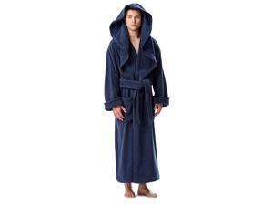 Men's Luxury Medieval Monk Robe Style Full Length Hooded Turkish Terry Cloth Bathrobe, Navy Blue, Medium Men's Luxury Medieval Monk Robe Style Full Length Hooded Turkish Terry Cloth Bathrobe, Navy Blue, Medium