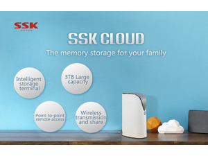 SSK SSM-F100 3TB Smart WIFI Home Cloud External Storage Hard Drive - White SSK SSM-F100 3TB Smart WIFI Home Cloud External Storage Hard Drive - White