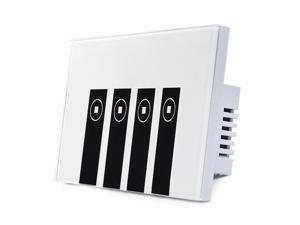 Geekbes WiFi Smart Touch Switch 4 gang Glass Panel Timing APP Control with Amazon Alexa Google Home -White/US Plug Geekbes WiFi Smart Touch Switch 4 gang Glass Panel Timing APP Control with Amazon Alexa Google Home -White/US Plug