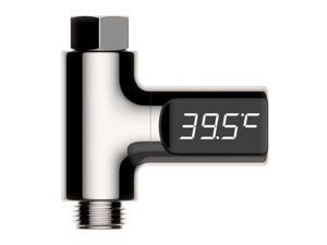 LED Digital Shower Thermometer Battery Free Real Time Water Temperature Monitor Kids Adults - Silver LED Digital Shower Thermometer Battery Free Real Time Water Temperature Monitor Kids Adults - Silver