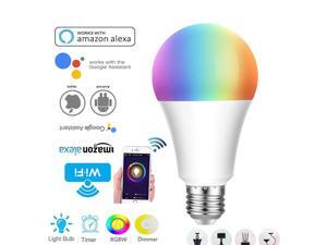 2pcs Geekbes E26 Smart WiFi LED Bulb 10W 900 Lumen APP Control 1600W RGB Color Light Works with Alexa and Google Home - White 2pcs Geekbes E26 Smart WiFi LED Bulb 10W 900 Lumen APP Control 1600W RGB Color Light Works with Alexa and Google Home - White