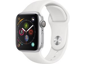 Apple Watch Series 4 (GPS), 40mm Silver Aluminum Case with White Sport Band - Silver Aluminum Apple Watch Series 4 (GPS), 40mm Silver Aluminum Case with White Sport Band - Silver Aluminum
