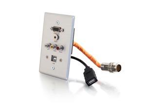 C2G (Cables To Go) / Legrand - 60040 - C2G RapidRun Single Gang Integrated VGA (HD15) + 3.5mm + RCA Audio/Video + USB C2G (Cables To Go) / Legrand - 60040 - C2G RapidRun Single Gang Integrated VGA (HD15) + 3.5mm + RCA Audio/Video + USB