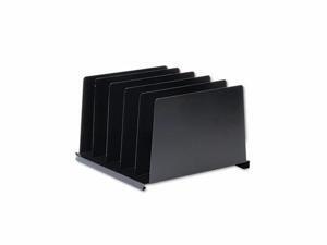 Angled Vertical Organizer, Five Sections, Steel, 14 1/2 x 9 7/8 x 8 3/4, Black Angled Vertical Organizer, Five Sections, Steel, 14 1/2 x 9 7/8 x 8 3/4, Black