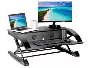 VIVO Black Elegant Height Adjustable Desk Converter Sit Stand Monitor Riser 36" VIVO Black Elegant Height Adjustable Desk Converter Sit Stand Monitor Riser 36"