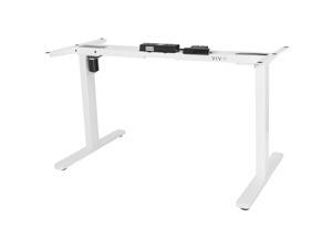 VIVO White Electric Stand Up Desk Frame Single Motor Standing Height Adjustable VIVO White Electric Stand Up Desk Frame Single Motor Standing Height Adjustable