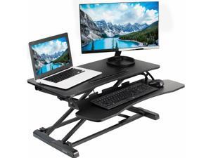 VIVO Black Height Adjustable Standing Desk Monitor Riser 32" Sit Stand Tabletop VIVO Black Height Adjustable Standing Desk Monitor Riser 32" Sit Stand Tabletop