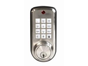 Ultra Security Plus, 43338, Satin Nickel, Keyless Electronic Deadbolt Locking System Push Button Lockset, Single Cylinder Ultra Security Plus, 43338, Satin Nickel, Keyless Electronic Deadbolt Locking System Push Button Lockset, Single Cylinder