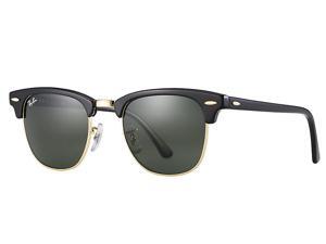 Ray-Ban Classic Clubmaster RB3016 W0365 Black Arista Gold Frame G-15 Lens Ray-Ban Classic Clubmaster RB3016 W0365 Black Arista Gold Frame G-15 Lens