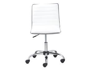 BTExpert® Swivel Low to Mid Back Armless Ribbed Designer Task Chair - Soft White PU Leather BTExpert® Swivel Low to Mid Back Armless Ribbed Designer Task Chair - Soft White PU Leather