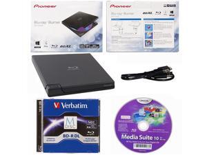 Pioneer BDR-XD05B External Blu-ray DVD Drive+50GB Verbatim MDISC BD DL+Software Pioneer BDR-XD05B External Blu-ray DVD Drive+50GB Verbatim MDISC BD DL+Software