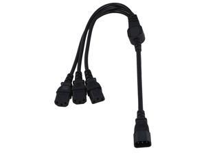 Black 66.5cm IEC 320 C14 Male to 3 x C13 Female Y Splitter Power Cable Cord Black 66.5cm IEC 320 C14 Male to 3 x C13 Female Y Splitter Power Cable Cord
