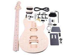 BQLZR 6 String DIY Unfinished Basswood Maple Electric Guitar Builder Kit MM1-F BQLZR 6 String DIY Unfinished Basswood Maple Electric Guitar Builder Kit MM1-F