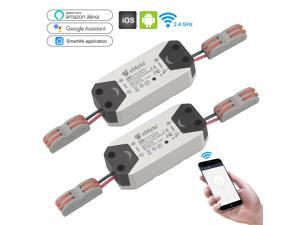 eMylo Smart WiFi Light Switch Wireless Relay Switch Module Remote Control Home Automation Timers Compatible with Alexa Echo Google Home Iphone Android App 2 packs eMylo Smart WiFi Light Switch Wireless Relay Switch Module Remote Control Home Automation Timers Compatible with Alexa Echo Google Home Iphone Android App 2 packs