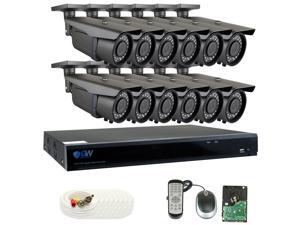 GW 16CH H.265 5MP CCTV Security Camera System | (12) x HD 1920P Waterproof 2.8-12mm Varifocal Zoom Bullet Cameras, 16-Channel Plug and Play 5-In-1 DVR / XVR, Cloud service, QR code easy remote viewing GW 16CH H.265 5MP CCTV Security Camera System | (12) x HD 1920P Waterproof 2.8-12mm Varifocal Zoom Bullet Cameras, 16-Channel Plug and Play 5-In-1 DVR / XVR, Cloud service, QR code easy remote viewing