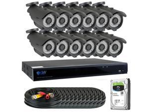 GW 16 Channel H.265 5MP CCTV Security Camera System | (12) x HD 5MP 1920P Waterproof Outdoor Indoor Bullet Cameras, 16CH Plug and Play 5-In-1 DVR / XVR, Cloud service, QR code easy remote viewing GW 16 Channel H.265 5MP CCTV Security Camera System | (12) x HD 5MP 1920P Waterproof Outdoor Indoor Bullet Cameras, 16CH Plug and Play 5-In-1 DVR / XVR, Cloud service, QR code easy remote viewing