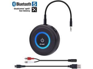 Giveet Bluetooth V5.0 Transmitter and Receiver with aptX Low Latency, Wireless Bluetooth Audio Streaming Adapter for TV, PS4, XBOX, PC, Headphones, Home Sound Car Stereo Speaker with 3.5mm or RCA Jack Giveet Bluetooth V5.0 Transmitter and Receiver with aptX Low Latency, Wireless Bluetooth Audio Streaming Adapter for TV, PS4, XBOX, PC, Headphones, Home Sound Car Stereo Speaker with 3.5mm or RCA Jack