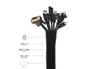 Cable Management Sleeve, JOTO Cord Management System for TV / Computer / Home Entertainment, 19 - 20 inch Flexible Cable Sleeve Wrap Cover Organizer, 4 Piece Cable Management Sleeve, JOTO Cord Management System for TV / Computer / Home Entertainment, 19 - 20 inch Flexible Cable Sleeve Wrap Cover Organizer, 4 Piece