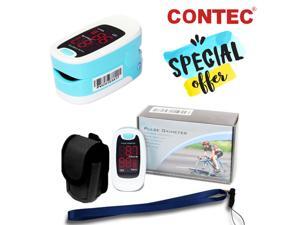 CONTEC Finger tip Pulse Oximeter Blood Oxygen Saturation meter SpO2 Heart Pulse Rate Monitor LED, Pouch&lanyard Free CONTEC Finger tip Pulse Oximeter Blood Oxygen Saturation meter SpO2 Heart Pulse Rate Monitor LED, Pouch&lanyard Free