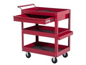 HOMCOM Rolling Tool Cart 3 Tray 1 Drawer Storage Chest Garage Utility Red HOMCOM Rolling Tool Cart 3 Tray 1 Drawer Storage Chest Garage Utility Red