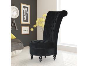 HOMCOM 45" Tufted High Back Velvet Accent Chair Black HOMCOM 45" Tufted High Back Velvet Accent Chair Black