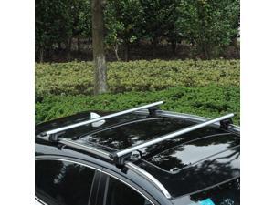Outsunny Roof Top 2 PC Aluminum Cross Bars Lockable Adjustable Baggage Luggage Roof Rack, Silver (53") Outsunny Roof Top 2 PC Aluminum Cross Bars Lockable Adjustable Baggage Luggage Roof Rack, Silver (53")