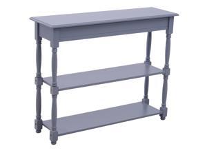HOMCOM Entryway Wood Console Table with 2-tier of Shelves Hallway Furniture Grey HOMCOM Entryway Wood Console Table with 2-tier of Shelves Hallway Furniture Grey