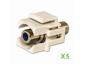 NavePoint RCA Female to Female Keystone Adapter Flush Blue 5-pack NavePoint RCA Female to Female Keystone Adapter Flush Blue 5-pack