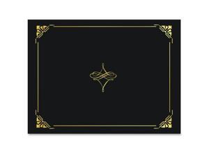 Geographics Gold Foil Border Certificate Holder - Letter - 8 1/2" x 11" Sheet Size - Linen - Black, Gold - Recycled - 5 Geographics Gold Foil Border Certificate Holder - Letter - 8 1/2" x 11" Sheet Size - Linen - Black, Gold - Recycled - 5