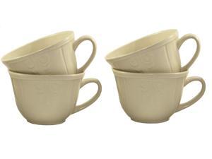 Francois et Mimi Vintage-Style Soup and Cereal Mugs, Jumbo, 20 oz, Ivory, Set of 4 Francois et Mimi Vintage-Style Soup and Cereal Mugs, Jumbo, 20 oz, Ivory, Set of 4