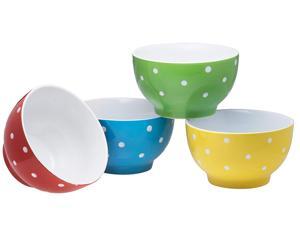 Everyday Ceramic Bowls - Cereal, Soup, Ice Cream, Salad, Pasta, Fruit, 20 oz. Set of 4, By Bruntmor (Polka Dot) Everyday Ceramic Bowls - Cereal, Soup, Ice Cream, Salad, Pasta, Fruit, 20 oz. Set of 4, By Bruntmor (Polka Dot)