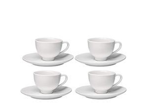 Francois et Mimi Set of 4 High-fire Pure White Porcelain Espresso Cup and Saucer Francois et Mimi Set of 4 High-fire Pure White Porcelain Espresso Cup and Saucer